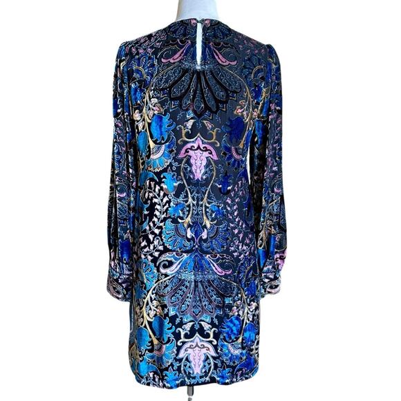 HALE BOB Odile Medallion Silk/Rayon Velvet Burnout Beaded Dress Women Sz S Black - Picture 4 of 12